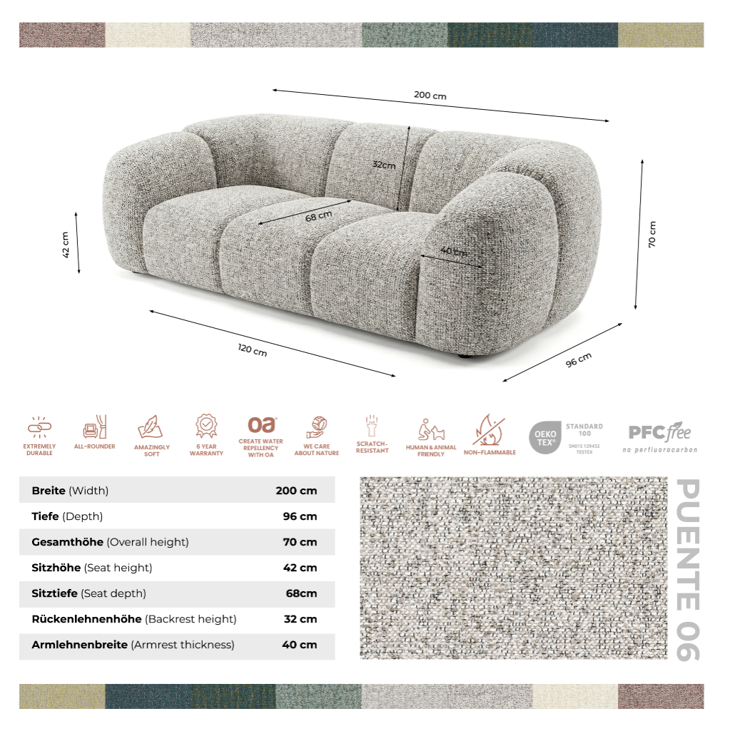 Sofa designerska MALI 2-osobowa – model Cloud Design 200 cm – luksusowa sofa