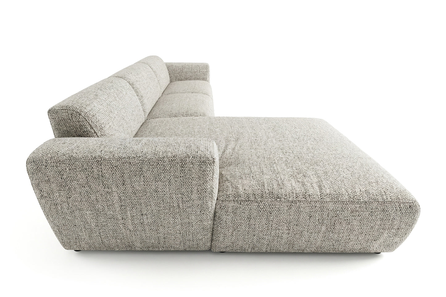 Designowa sofa narożna GIN 310 x 192 cm w kształcie litery L, pufa po lewej stronie