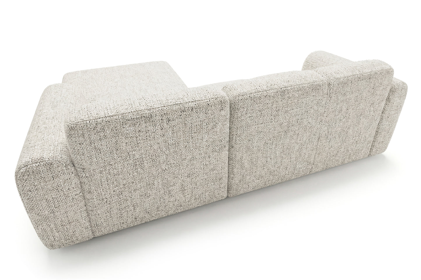 Designowa sofa narożna GIN 310 x 192 cm | Półokrągła podnóżka po prawej stronie