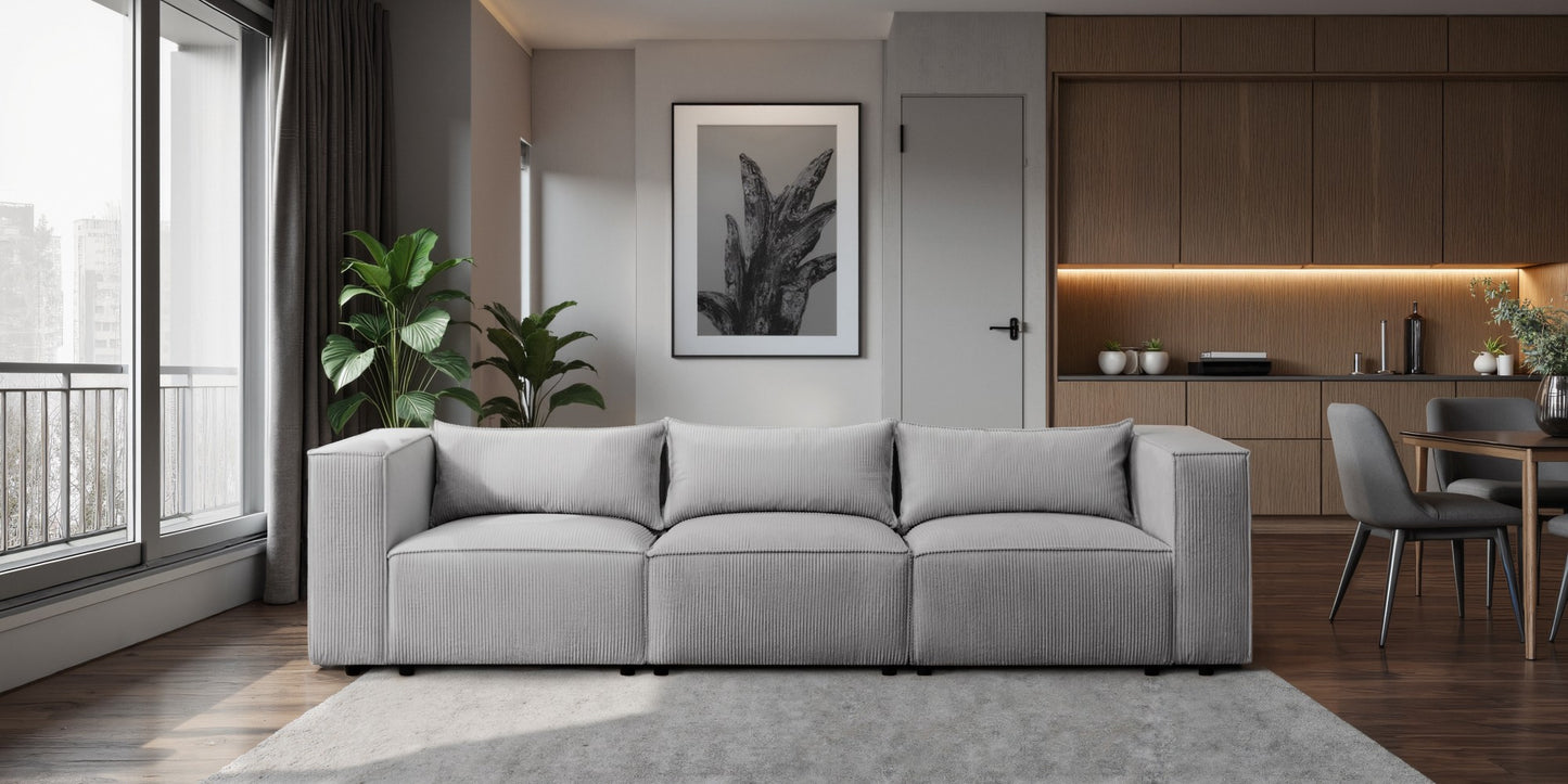 Sofa MODULO 4S 290 x 105 cm Lincoln Czarny 100 – Nowoczesny styl wypoczynkowy