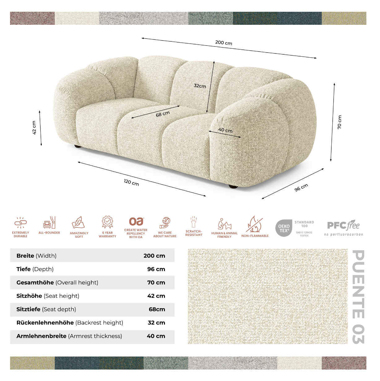 Sofa designerska MALI 2-osobowa – model Cloud Design 200 cm – luksusowa sofa