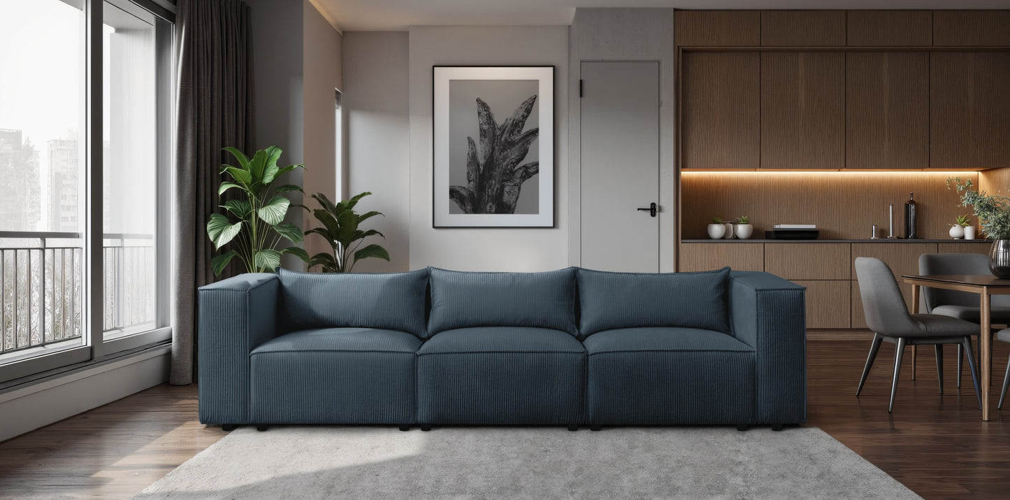 Sofa MODULO 4S 290 x 105 cm Lincoln Czarny 100 – Nowoczesny styl wypoczynkowy