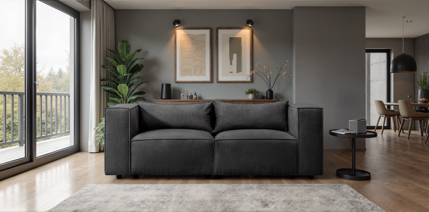 Sofa MODULO 3S 210 x 105 cm Lincoln Czarny 100 – Nowoczesny styl wypoczynkowy