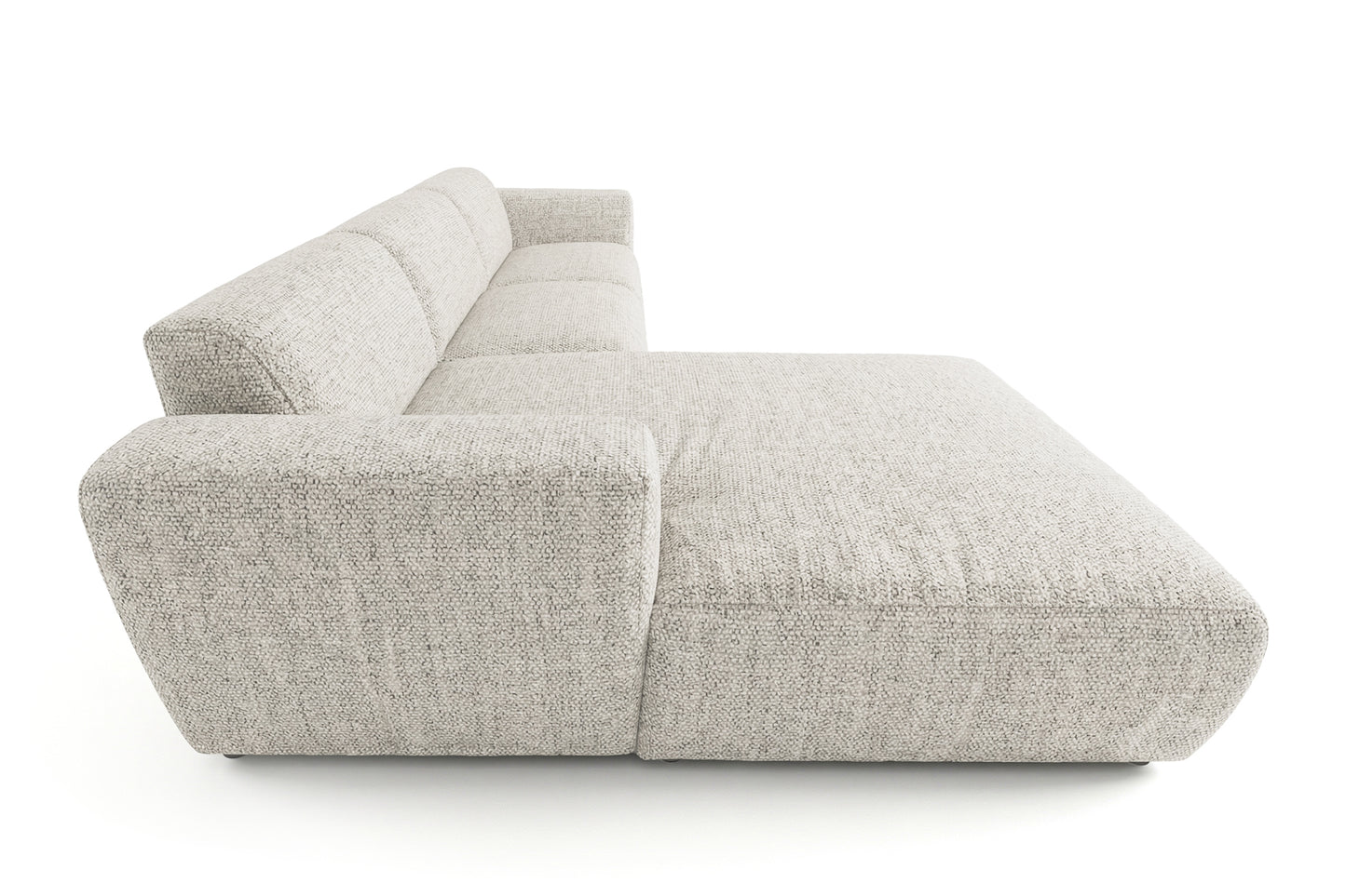 Designowa sofa narożna GIN 310 x 192 cm w kształcie litery L, pufa po lewej stronie