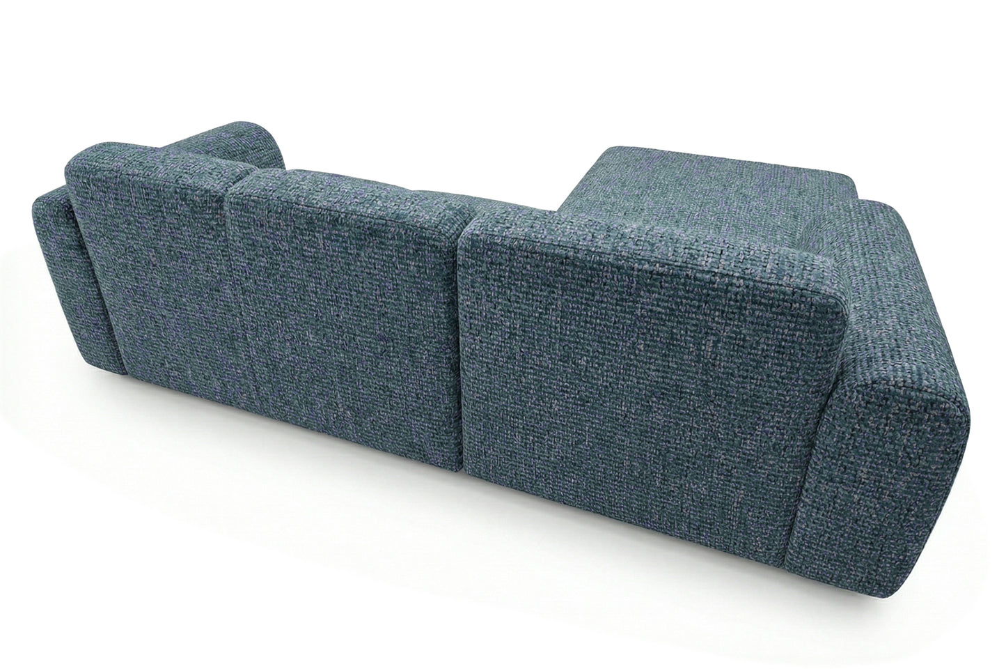 Designowa sofa narożna GIN 310 x 192 cm w kształcie litery L, pufa po lewej stronie