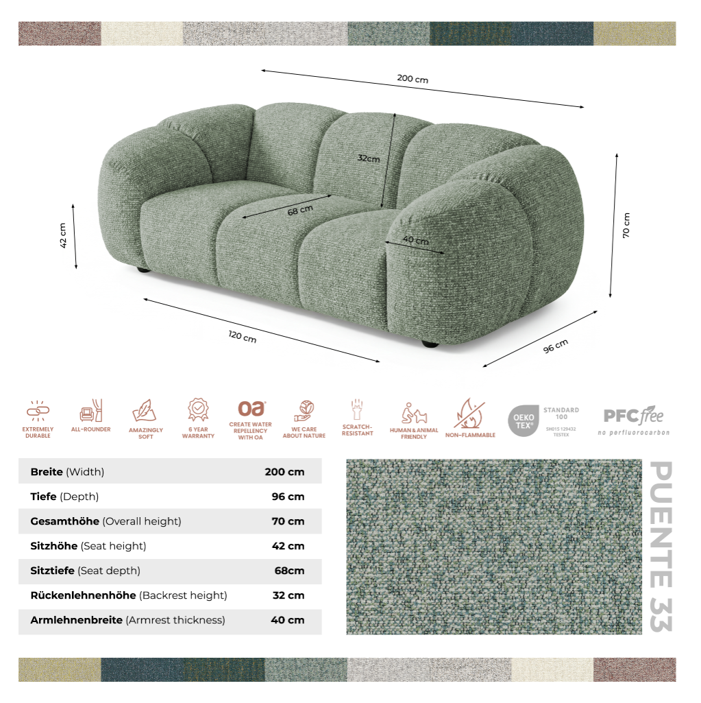 Sofa designerska MALI 2-osobowa – model Cloud Design 200 cm – luksusowa sofa
