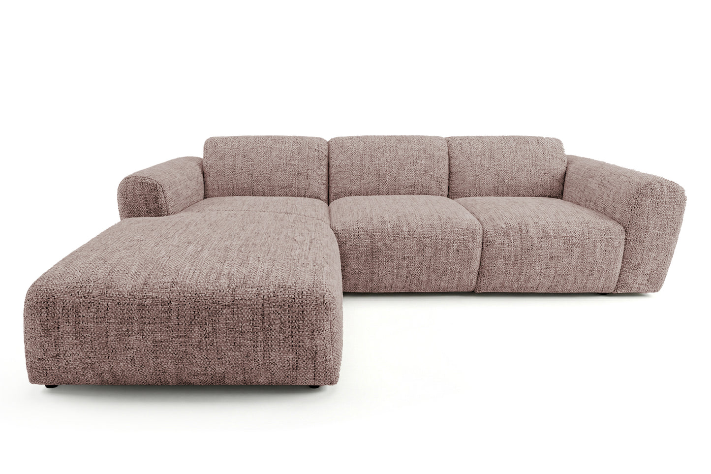 Designowa sofa narożna GIN 310 x 192 cm w kształcie litery L, pufa po lewej stronie
