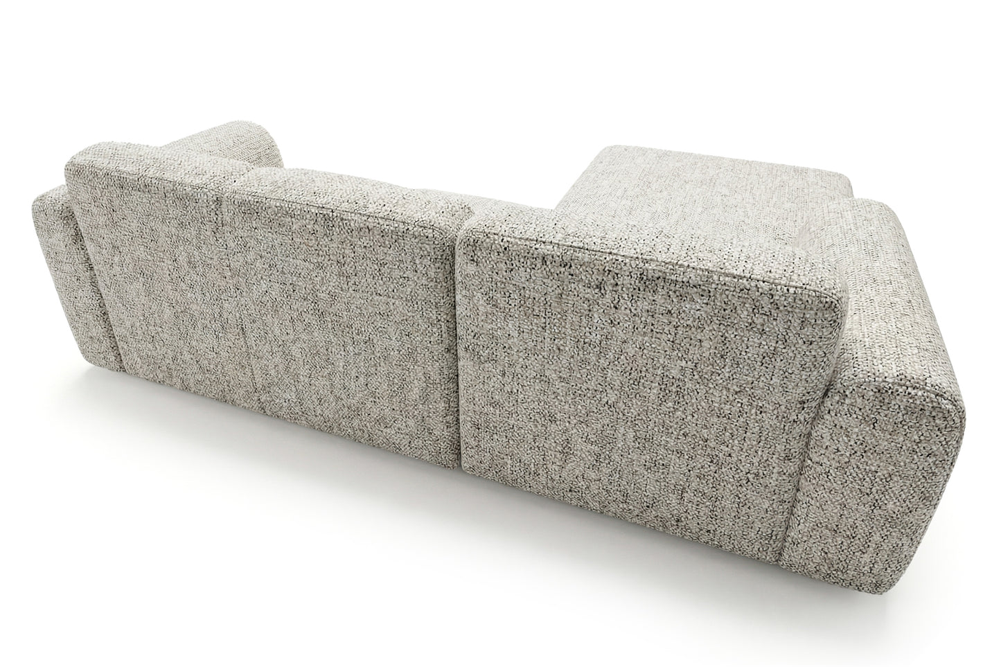 Designowa sofa narożna GIN 310 x 192 cm w kształcie litery L, pufa po lewej stronie