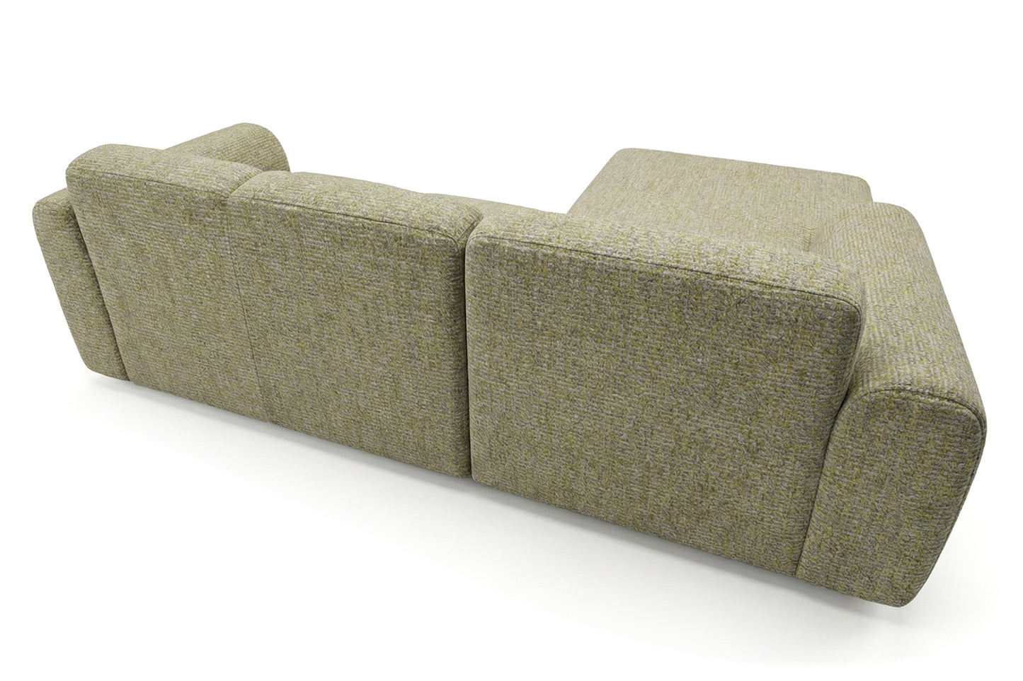 Designowa sofa narożna GIN 310 x 192 cm w kształcie litery L, pufa po lewej stronie