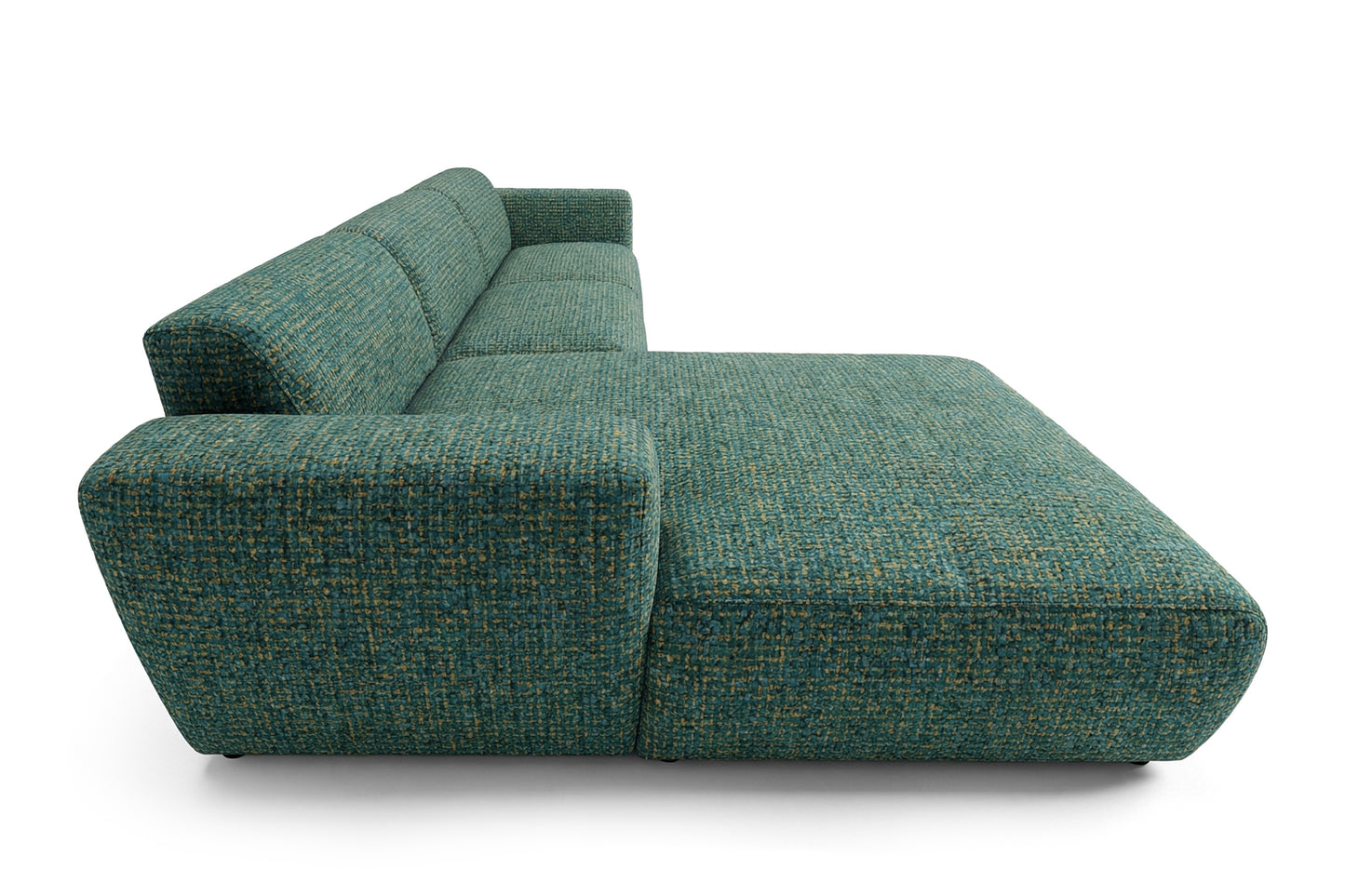 Designowa sofa narożna GIN 310 x 192 cm w kształcie litery L, pufa po lewej stronie