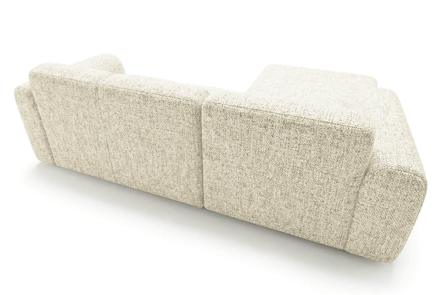 Designowa sofa narożna GIN 310 x 192 cm w kształcie litery L, pufa po lewej stronie