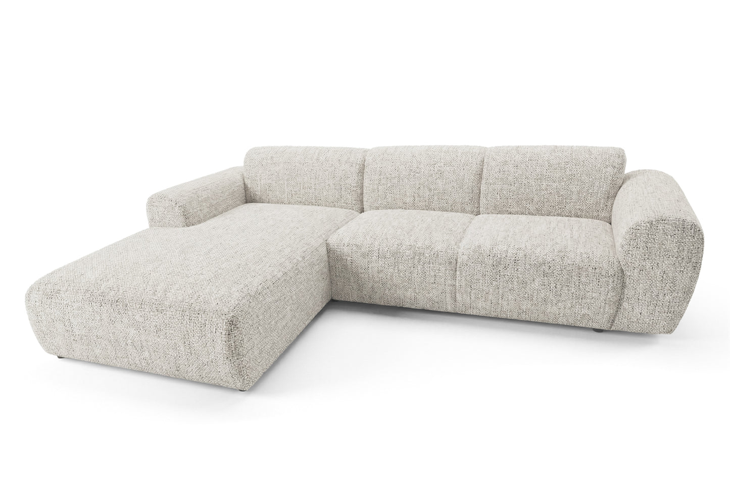Designowa sofa narożna GIN 310 x 192 cm w kształcie litery L, pufa po lewej stronie