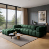 Ecksofa TONDO LC/RC 192 x 288 cm Bluvel 78 in Flaschengrün