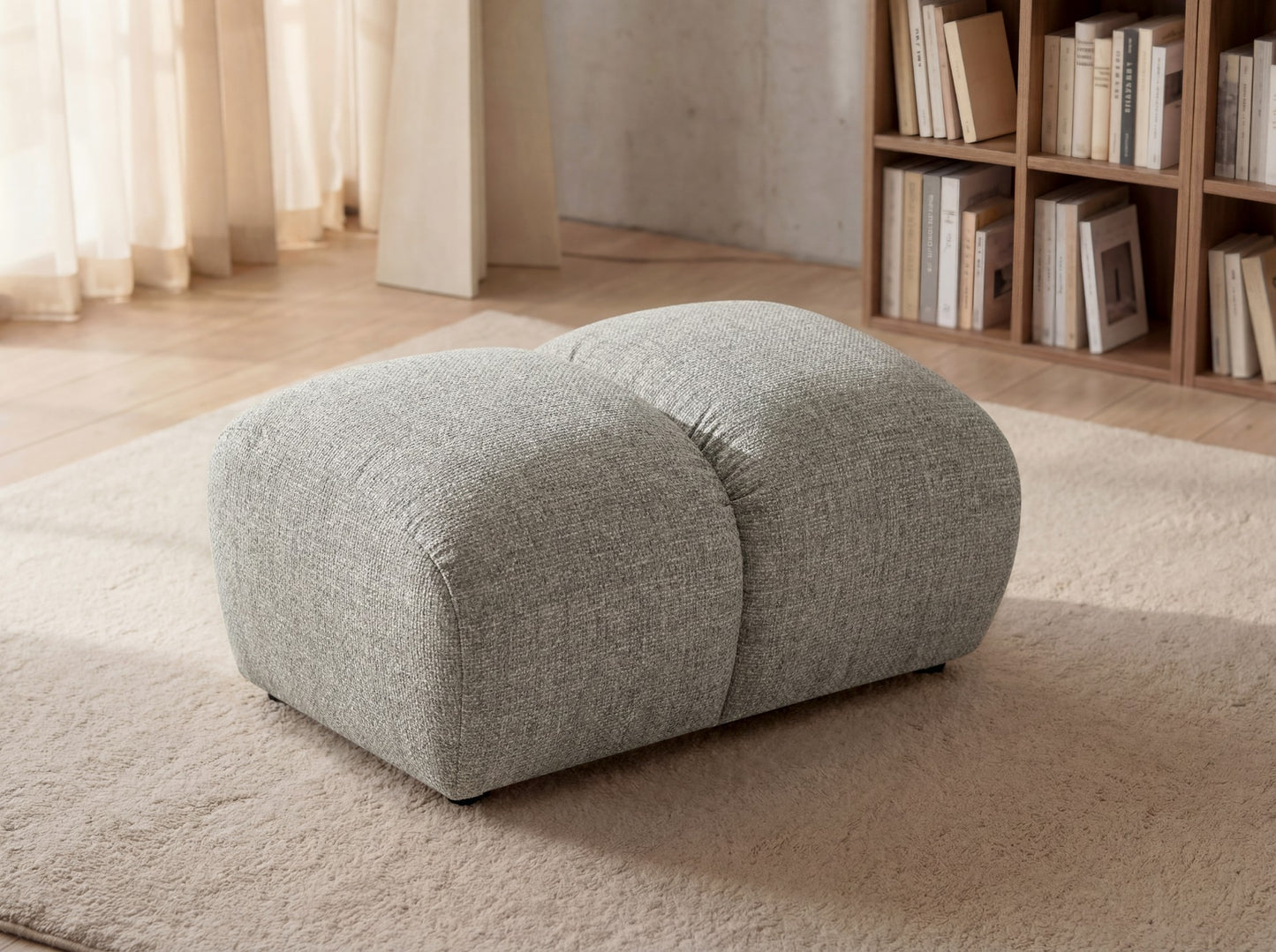 Taboret wypoczynkowy SAVIO– 90 x 70 cm – designerski puf z najwyższym komfortem