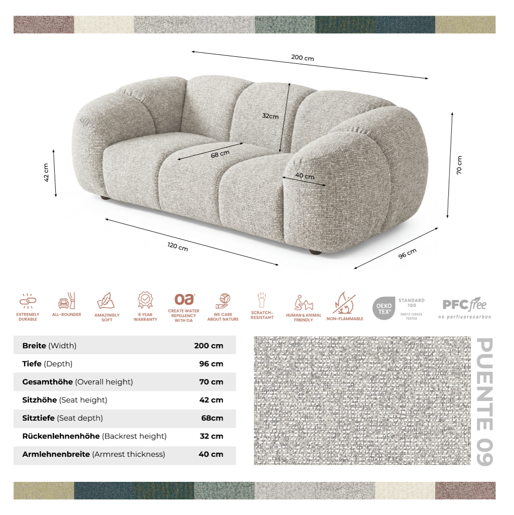 Sofa designerska MALI 2-osobowa – model Cloud Design 200 cm – luksusowa sofa