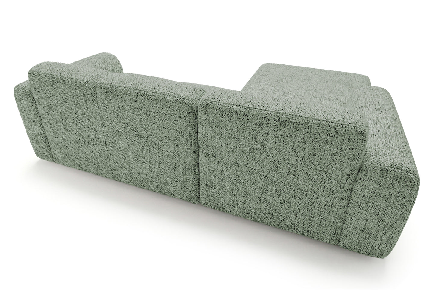 Designowa sofa narożna GIN 310 x 192 cm w kształcie litery L, pufa po lewej stronie