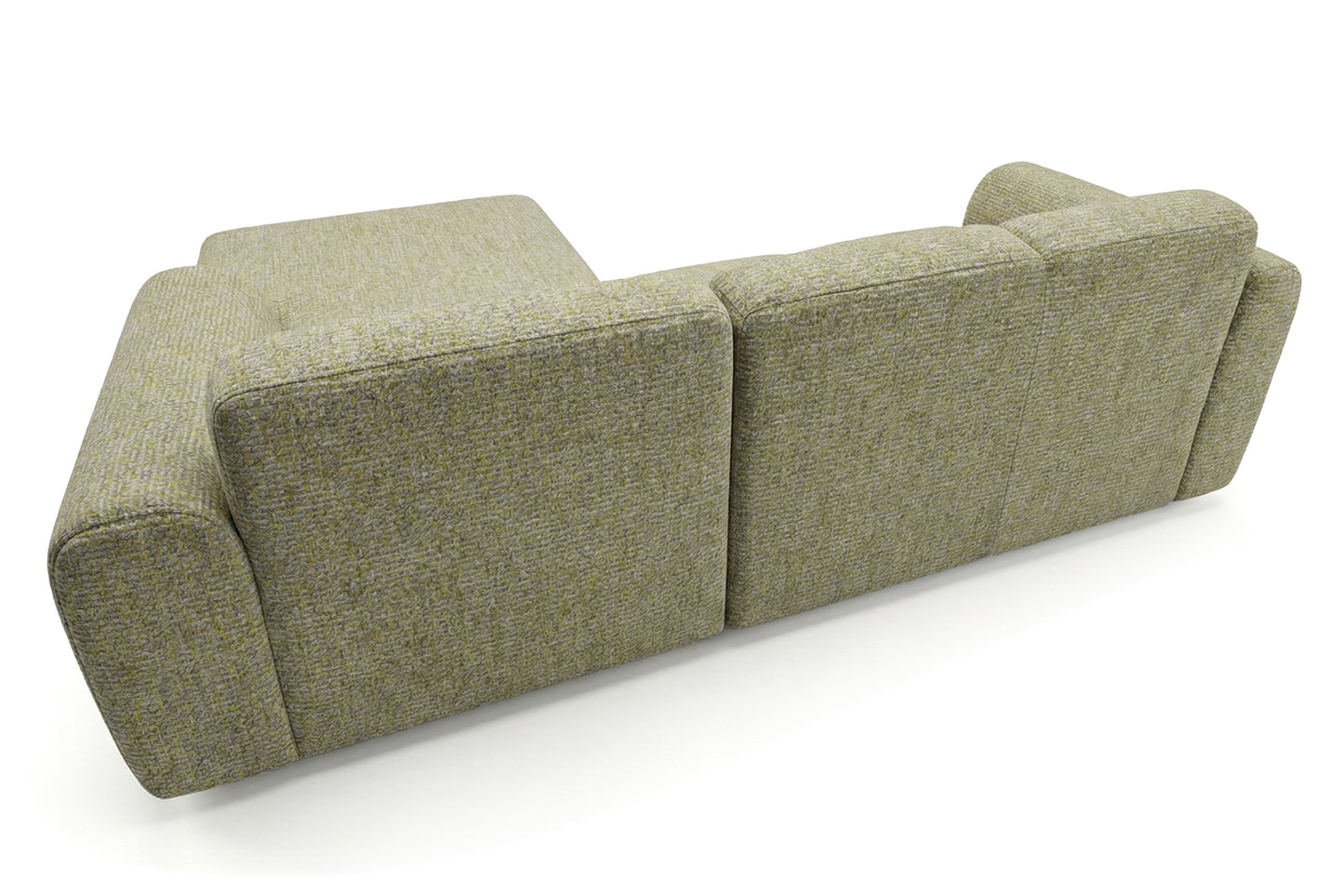 Designowa sofa narożna GIN 310 x 192 cm | Półokrągła podnóżka po prawej stronie