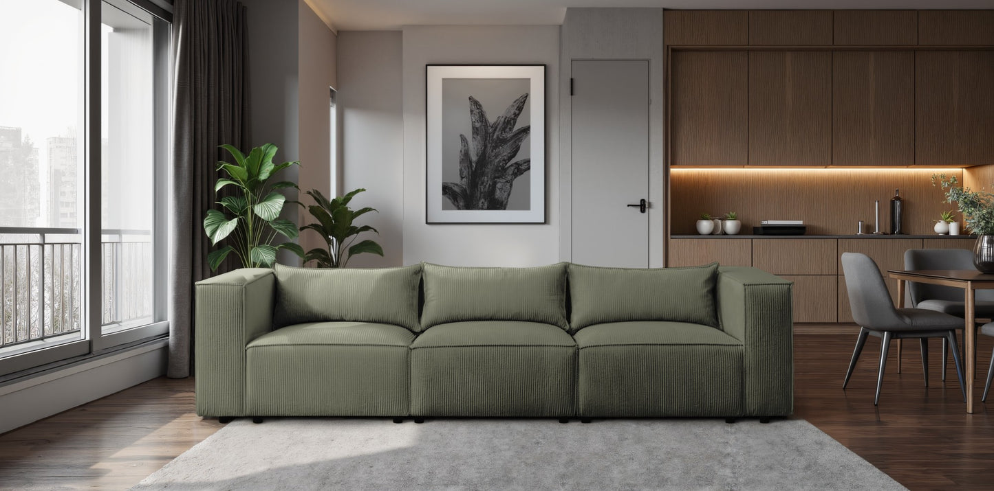 Sofa MODULO 4S 290 x 105 cm Lincoln Czarny 100 – Nowoczesny styl wypoczynkowy