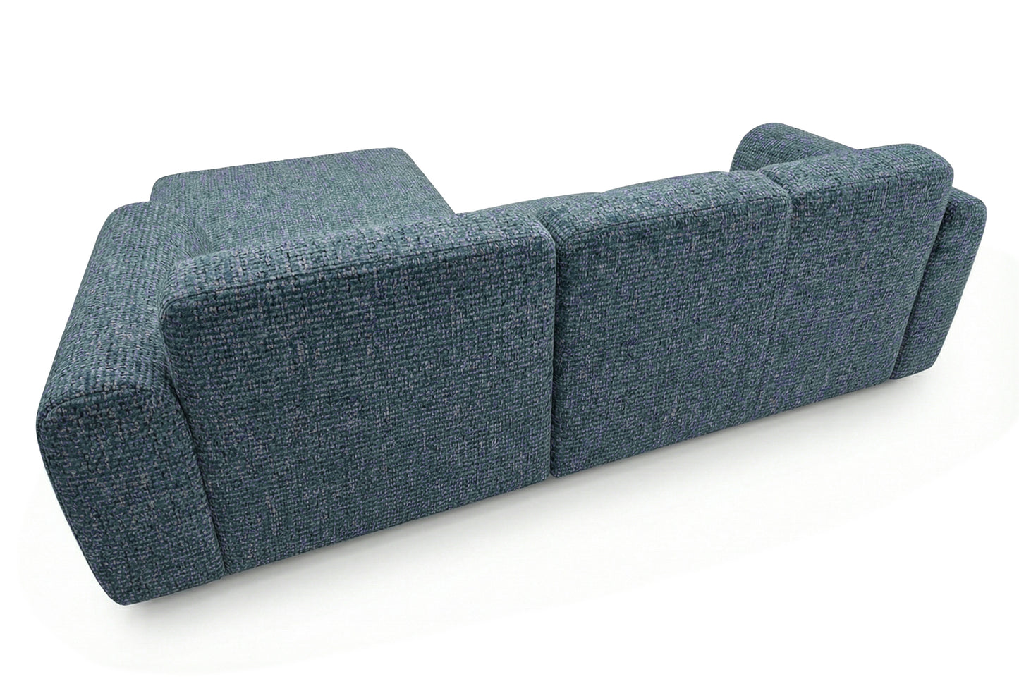Designowa sofa narożna GIN 310 x 192 cm | Półokrągła podnóżka po prawej stronie