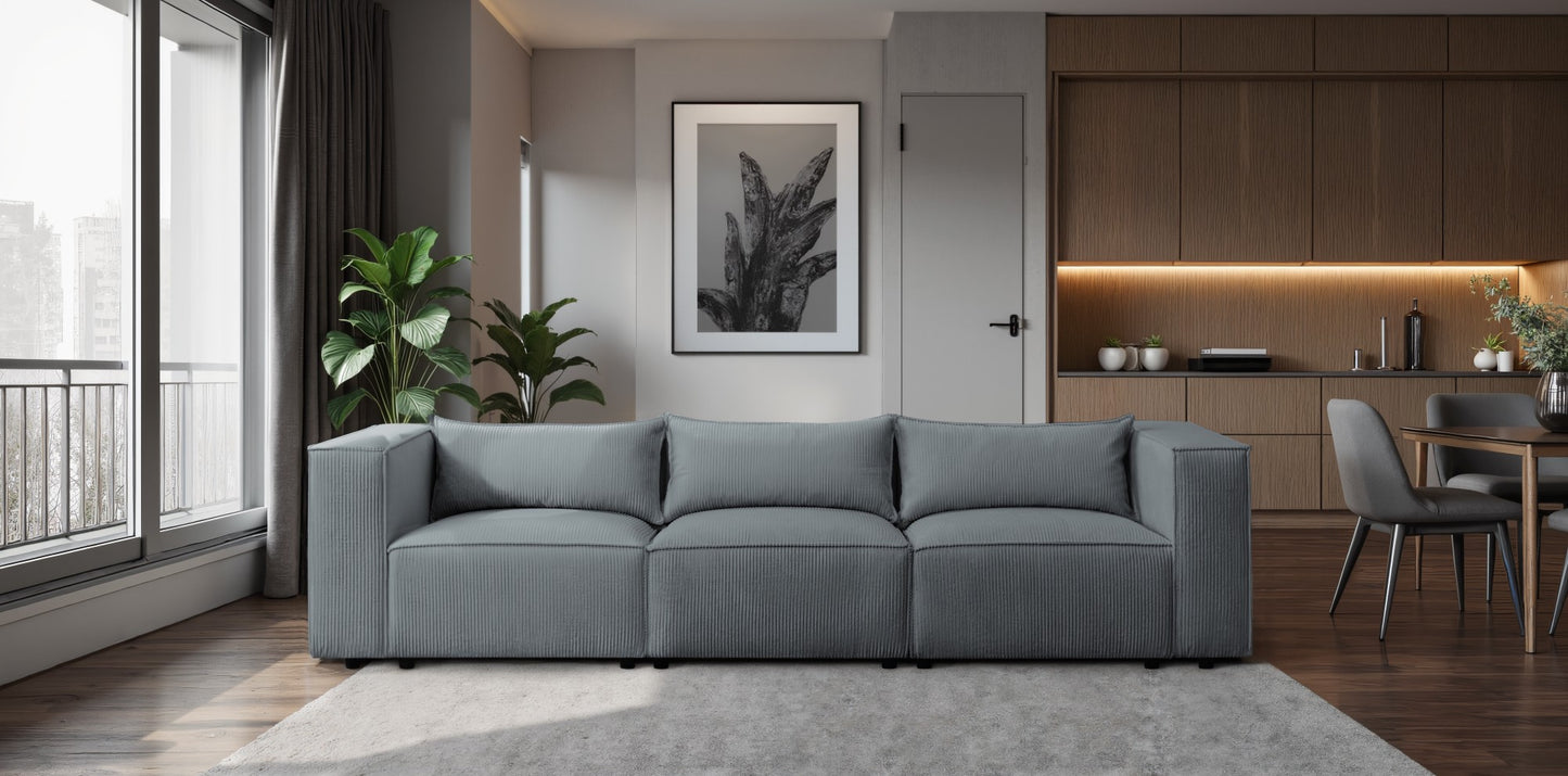 Sofa MODULO 4S 290 x 105 cm Lincoln Czarny 100 – Nowoczesny styl wypoczynkowy