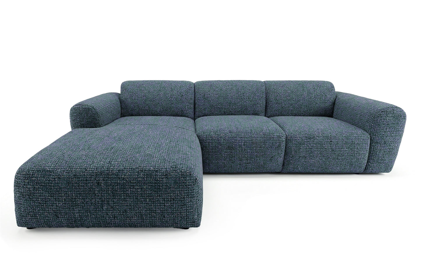 Designowa sofa narożna GIN 310 x 192 cm w kształcie litery L, pufa po lewej stronie
