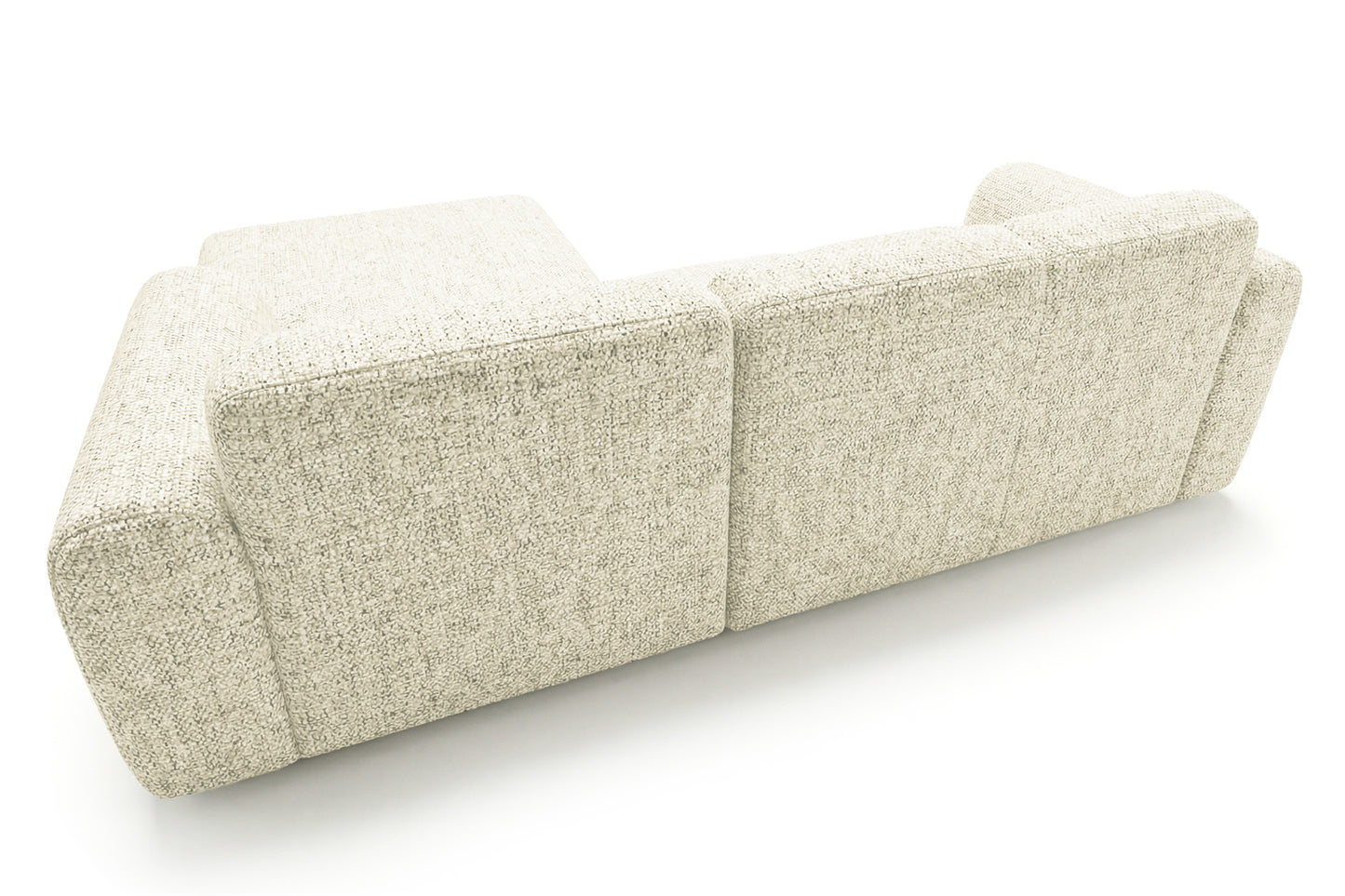 Designowa sofa narożna GIN 310 x 192 cm | Półokrągła podnóżka po prawej stronie