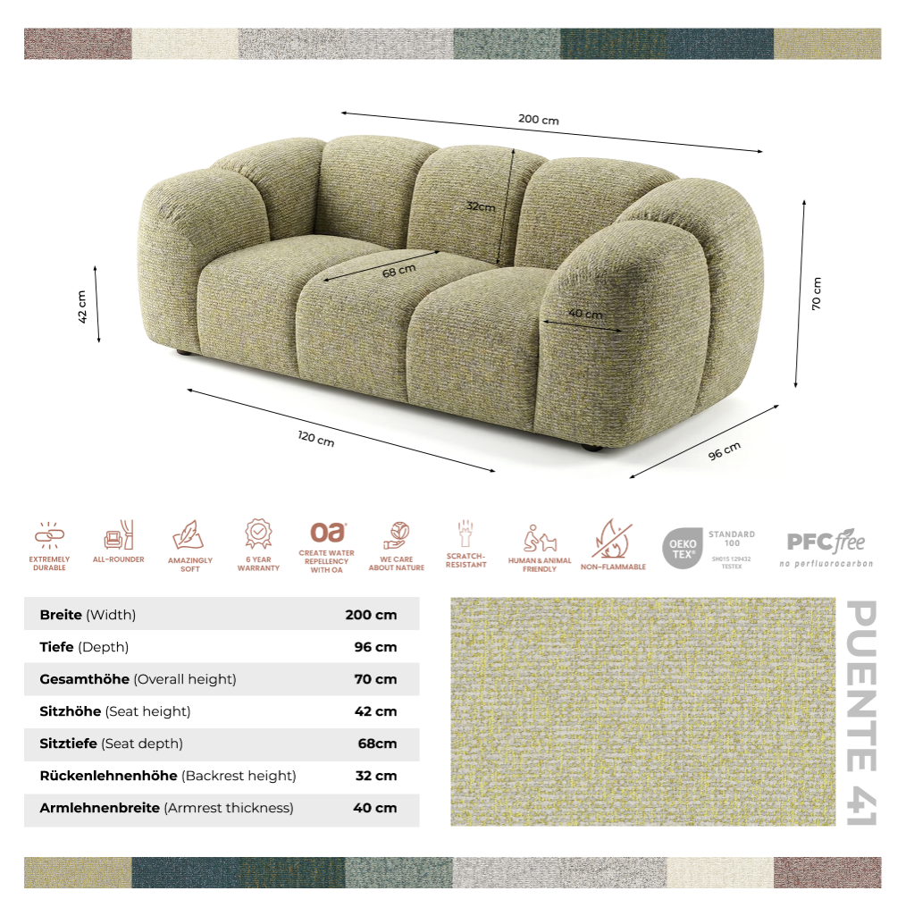 Sofa designerska MALI 2-osobowa – model Cloud Design 200 cm – luksusowa sofa
