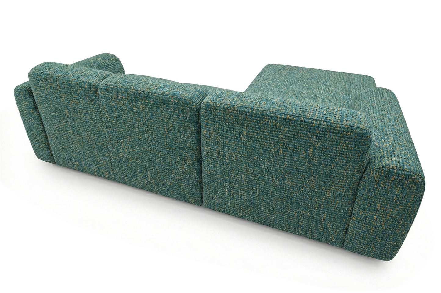 Designowa sofa narożna GIN 310 x 192 cm w kształcie litery L, pufa po lewej stronie