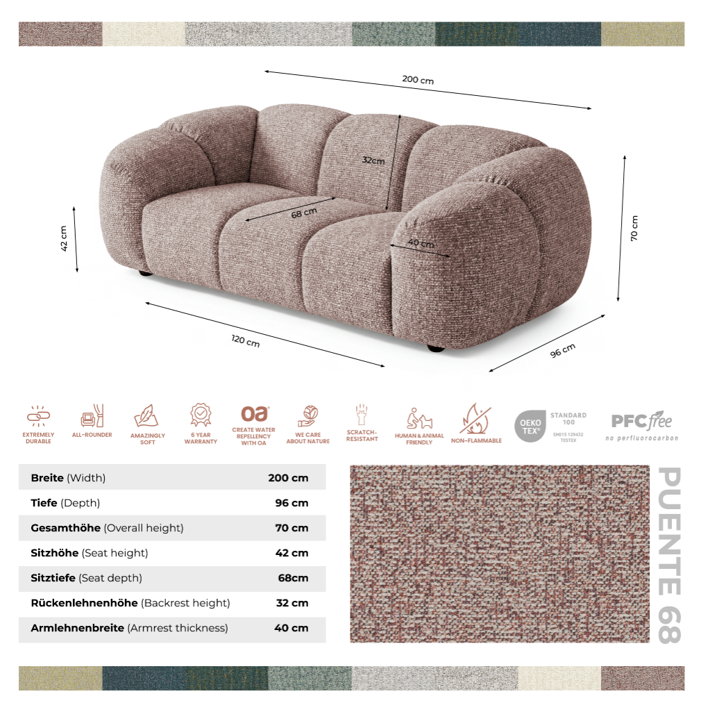 Sofa designerska MALI 2-osobowa – model Cloud Design 200 cm – luksusowa sofa
