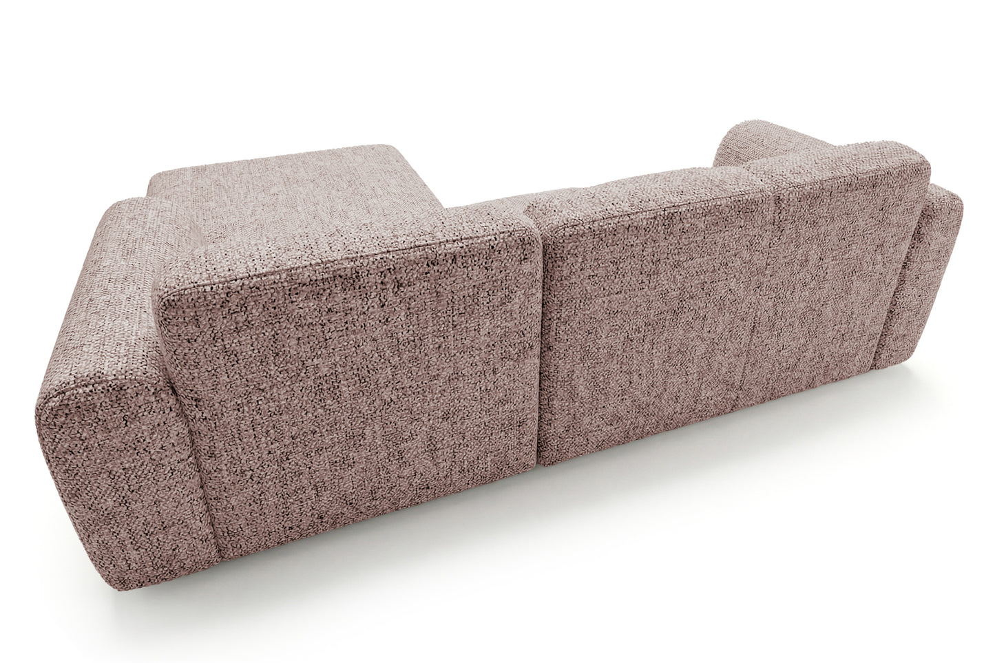 Designowa sofa narożna GIN 310 x 192 cm | Półokrągła podnóżka po prawej stronie