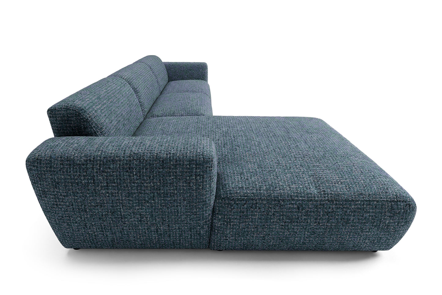 Designowa sofa narożna GIN 310 x 192 cm w kształcie litery L, pufa po lewej stronie