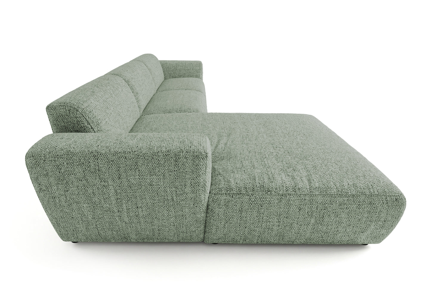 Designowa sofa narożna GIN 310 x 192 cm w kształcie litery L, pufa po lewej stronie