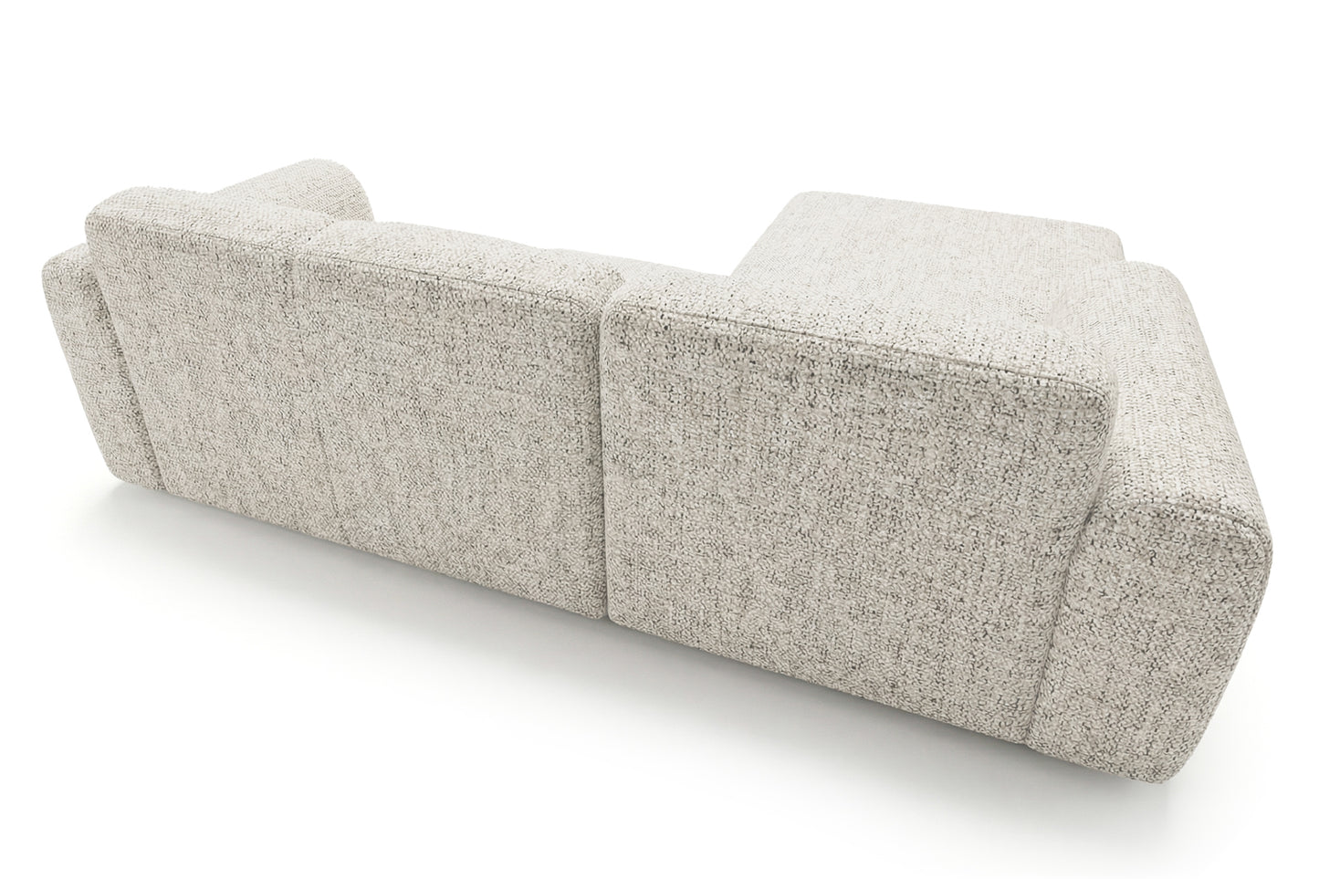 Designowa sofa narożna GIN 310 x 192 cm w kształcie litery L, pufa po lewej stronie