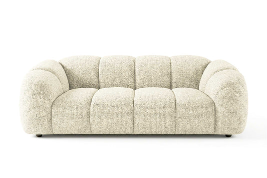Designerska sofa MALI 3-osobowa w kolorze beżowym, tapicerka z miękkiego materiału, nowoczesny kształt chmury, idealna do salonu, SKU: 12345